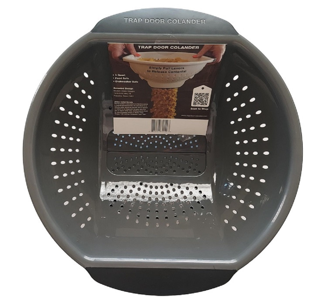 Trap Door Colander 3 QT Straining/Draining Makes Cooking A Breeze!