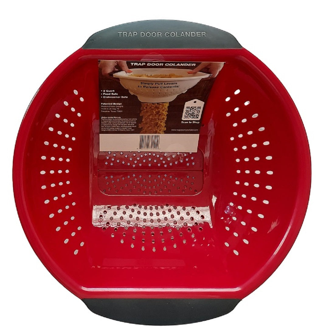 Trap Door Colander 3qt Make Straining Draining Pasta, Vegetables, And More a Breeze! Great Gift Idea For Cooking!